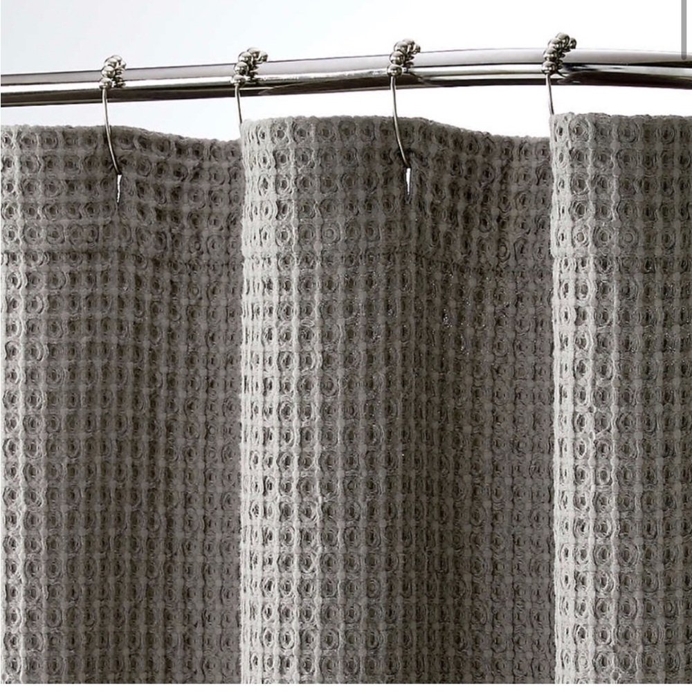 Crate&Barrel Organic Cotton Waffle Shower Curtain